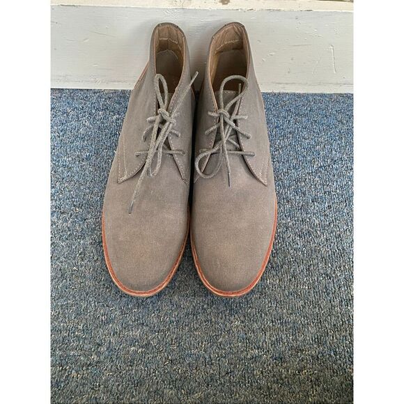 Arizona Jean Co men 12 tie ankle dress boots grey w/brown accents. main image 3